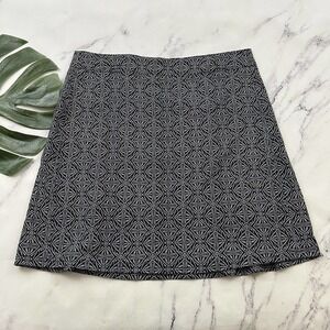 Rip Skirt Womens Wrap Size L New Black Pearl White Batik Geometric Print Short